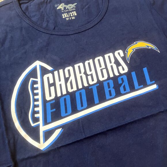 G-III 4her Womens Los Angeles Chargers T-Shirt Plus Size 2XL LA NFL Football Fan - Picture 2 of 9